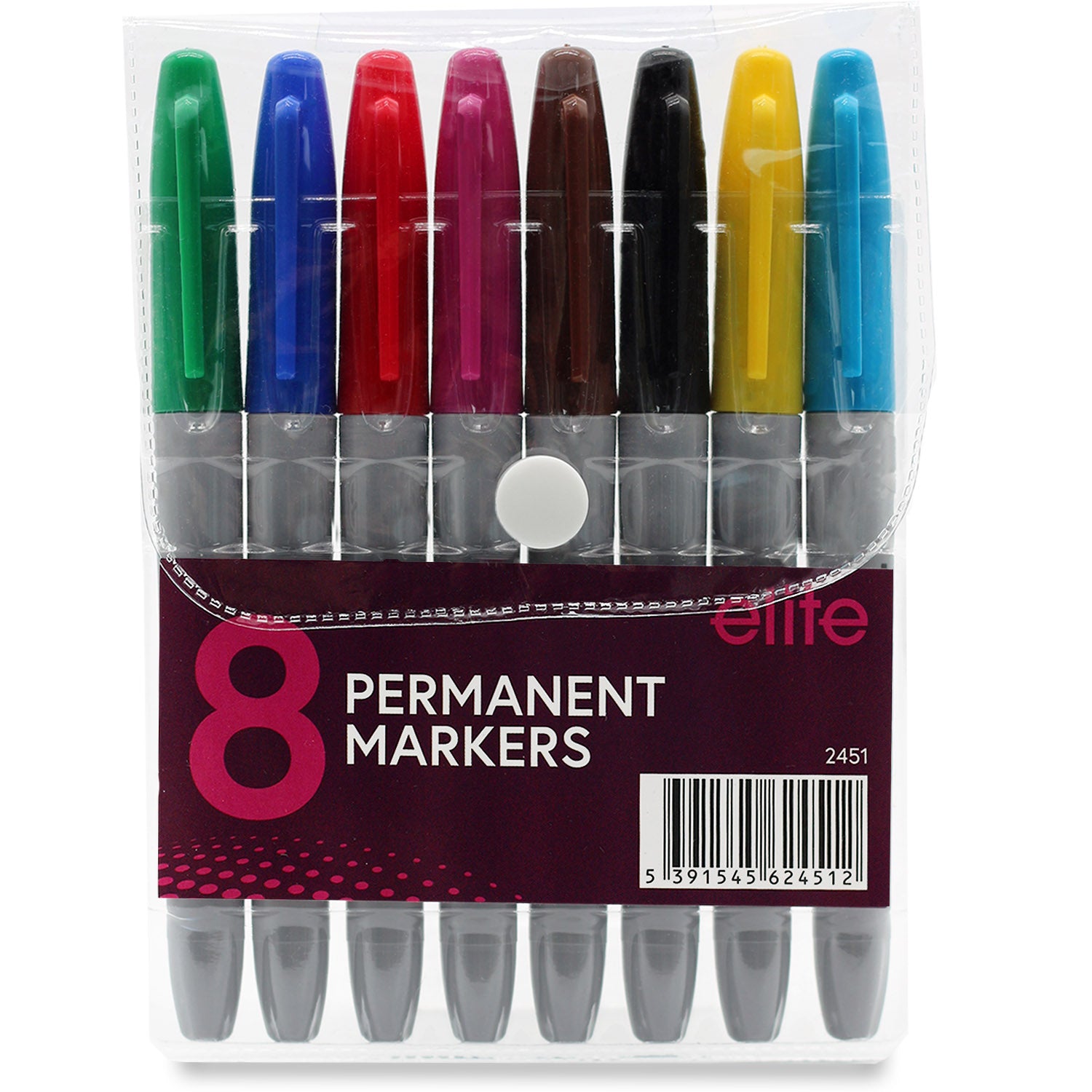 Slim Permanent Markers 8-Pk (Brights)