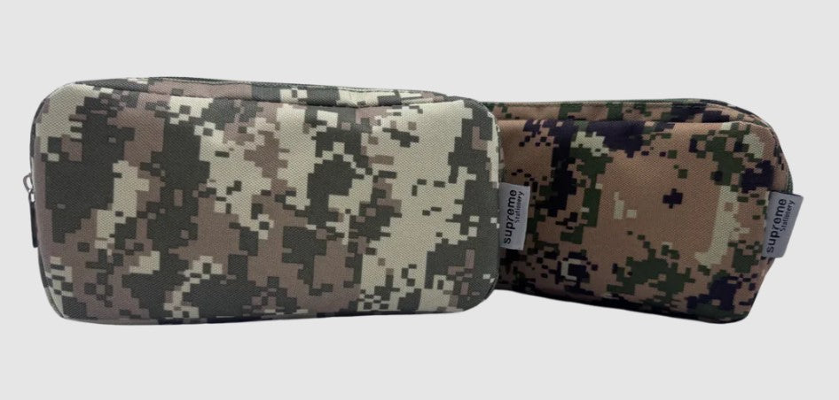 Pencil Case - Pixel Camo Pattern with Double Zip