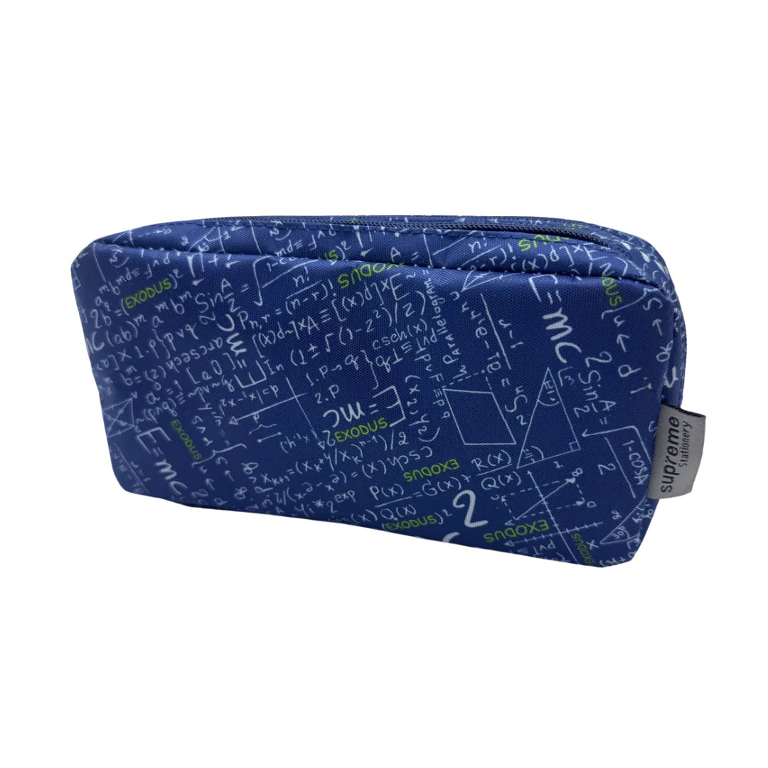 Pencil Case - Maths Equations Pattern with Double Zip