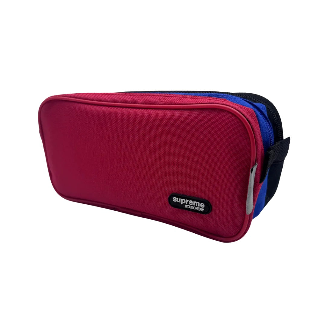 Pencil Case - Triple Zip - Multicoloured