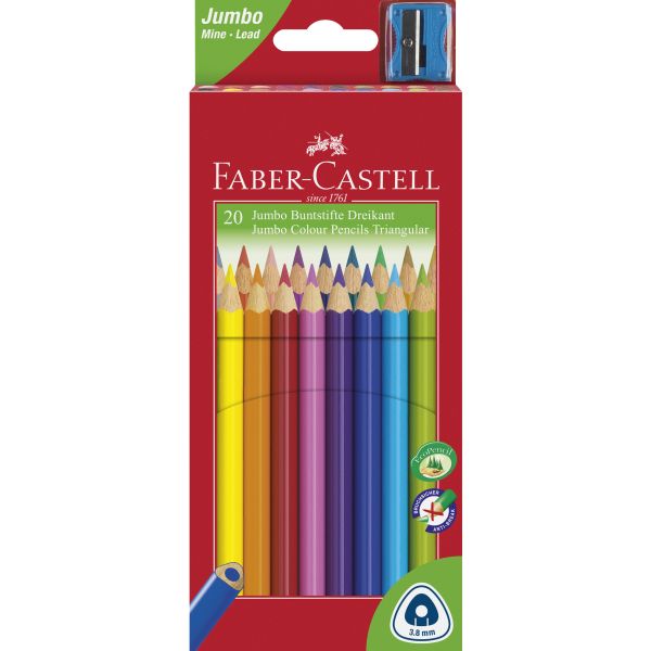 Faber Castell Junior Triangular Colour Pencils - Pack Of 20