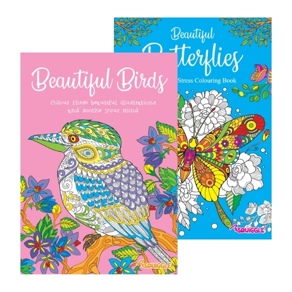 Beautiful Butterflies & Birds Anti-Stress Colouring Book