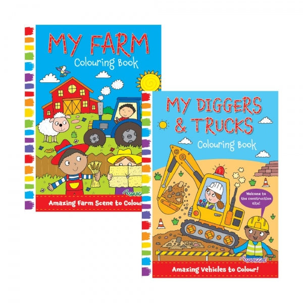 Farm & Building Site Colouring Books